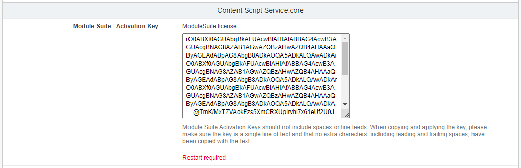 Base Configuration - Edit activation key