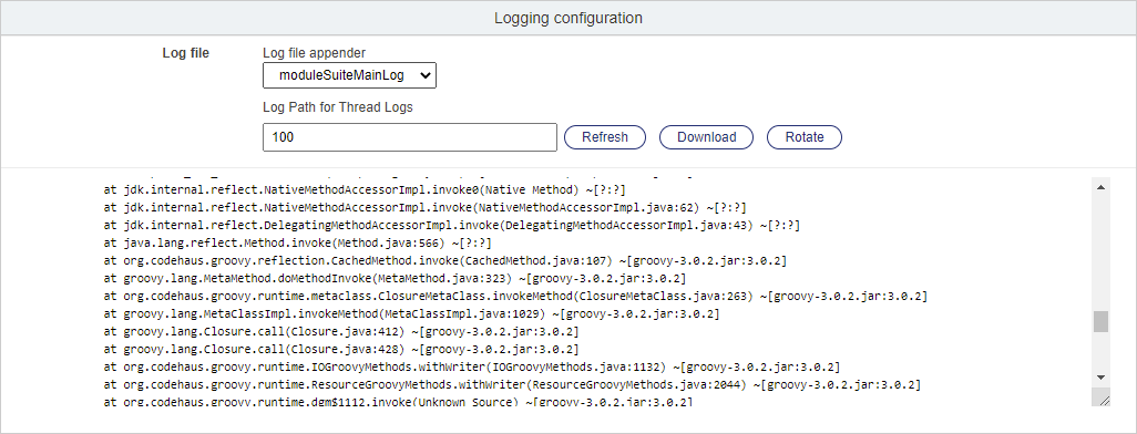 Access log file