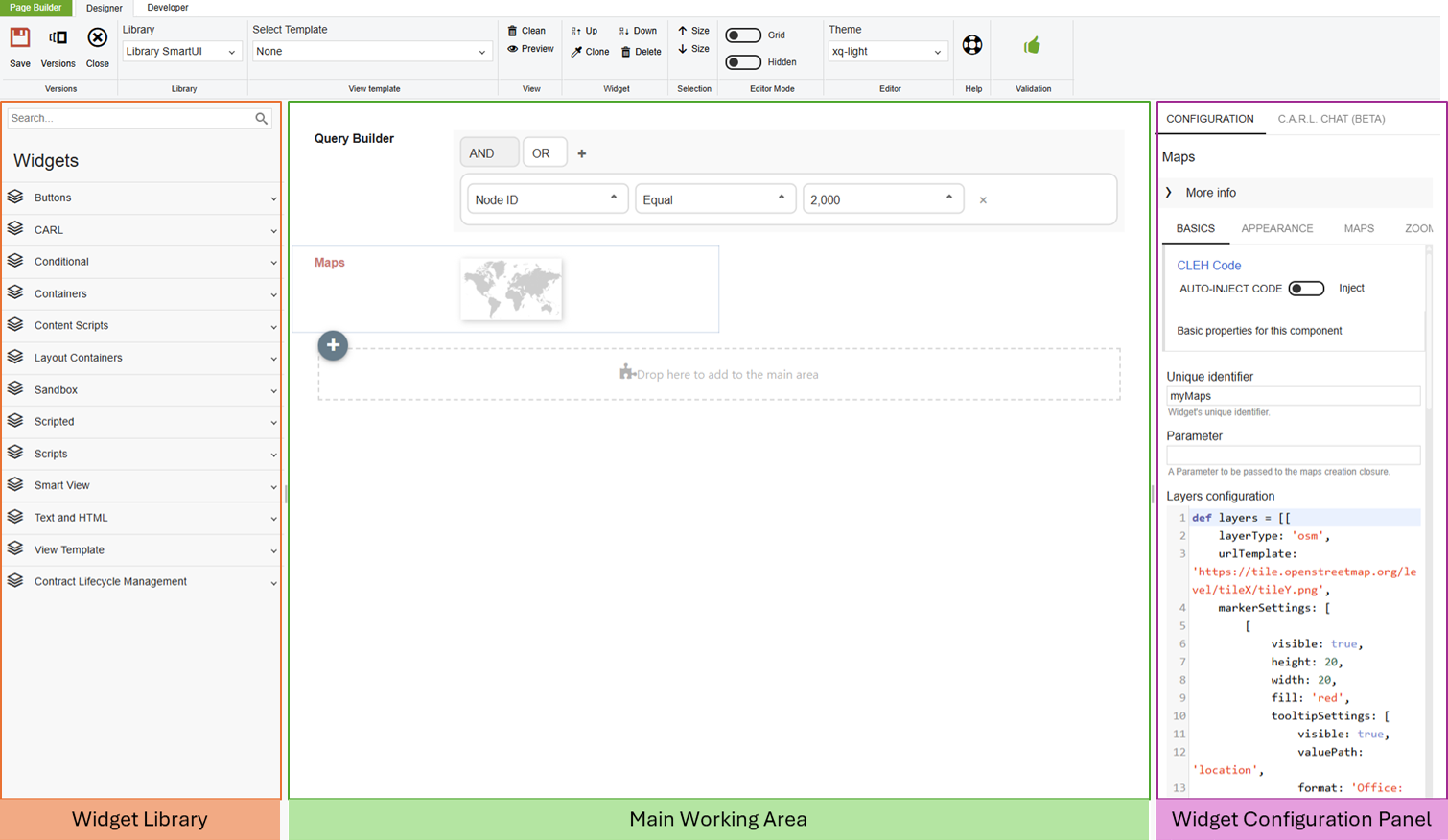 Smart Pages Editor Layout