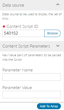 Content Script Data Source Configuration