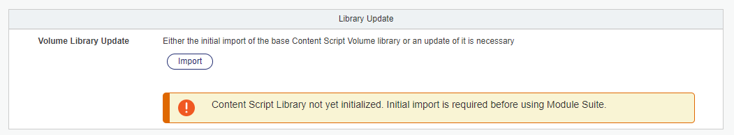 Volume Library not yet initialized