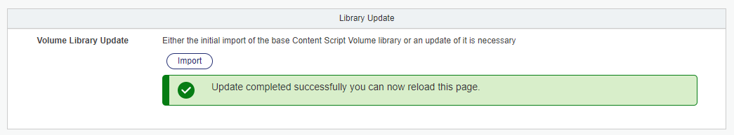 Volume Library Update complete