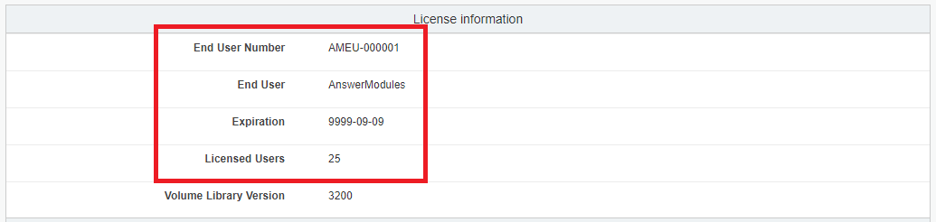 Base Configuration - Software activation key status